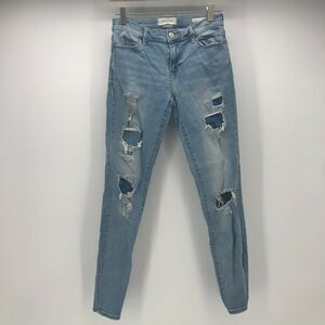 PACSUN Jegging Womens 25 Medium Light Blue Distressed Denim Jean Super Stretch
